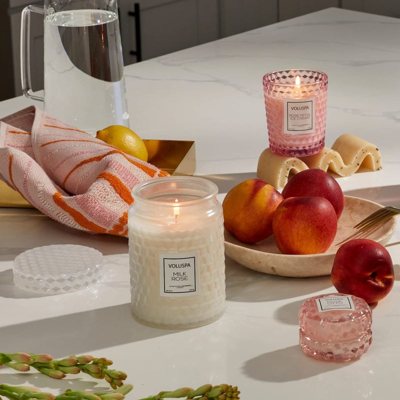 Voluspa Milk Rose, Large Candle Jar, 18 Ounce, 100 Hour Burn Time, Coconut Wax for Clean Burning, Handcrafted in The USA - Image 3